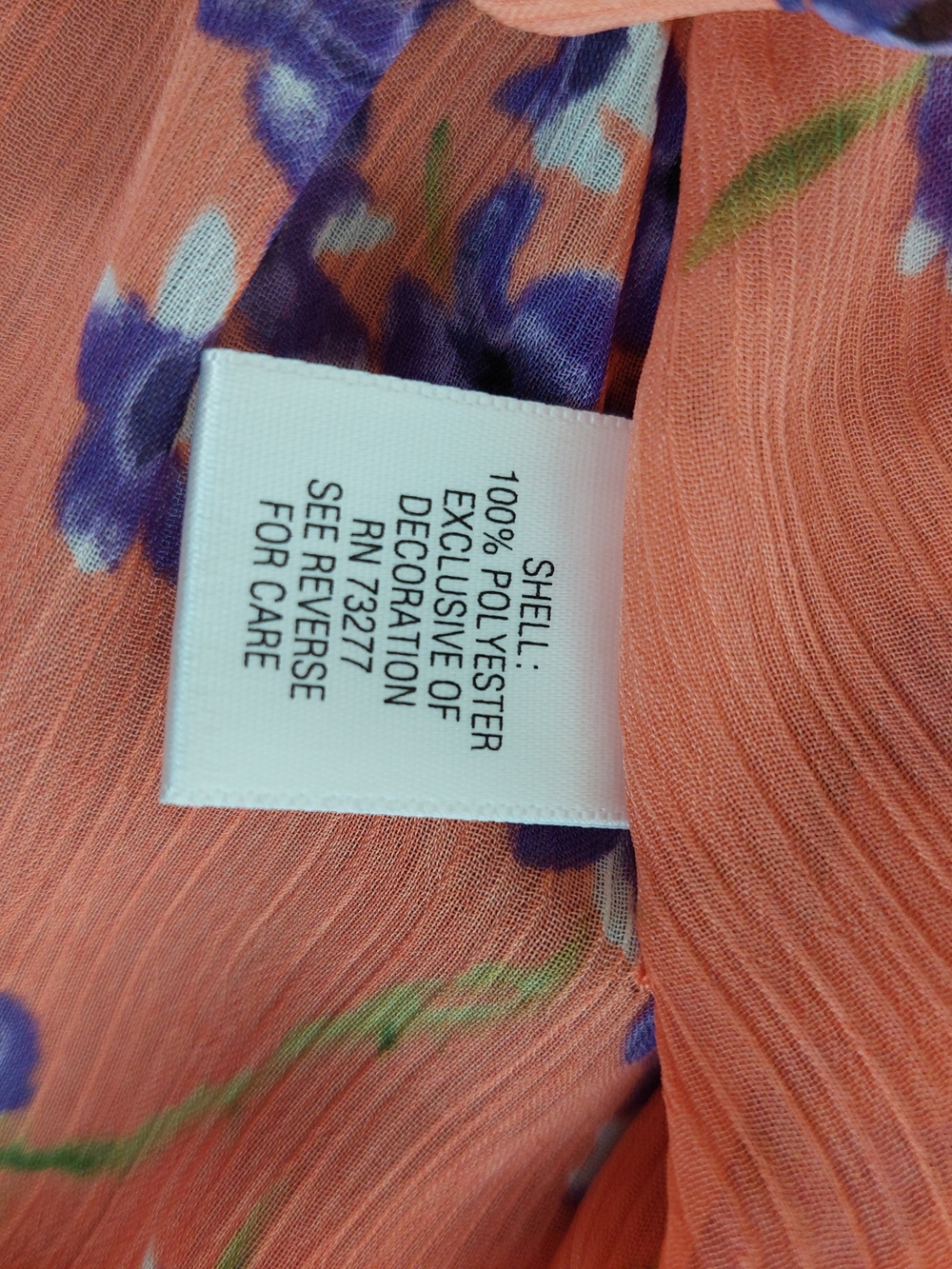Apt. 9 Floral Ombre Sheer Kimono Wrap Coral Purple Boho Chiffon Medium - Picture 6 of 8